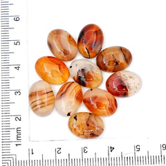 Oval Cut Montana Agate Natural Gemstones | Smooth Cabochon For Jewelry Making - 10 Pieces