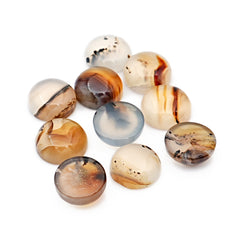 Round Shape Montana Agate Natural Gemstone | Smooth Cabochons For Jewelry Making - 10 Pieces