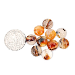 Round Cut Montana Agate Natural Gemstones | Smooth Cabochon For Jewelry Making - 10 Pieces