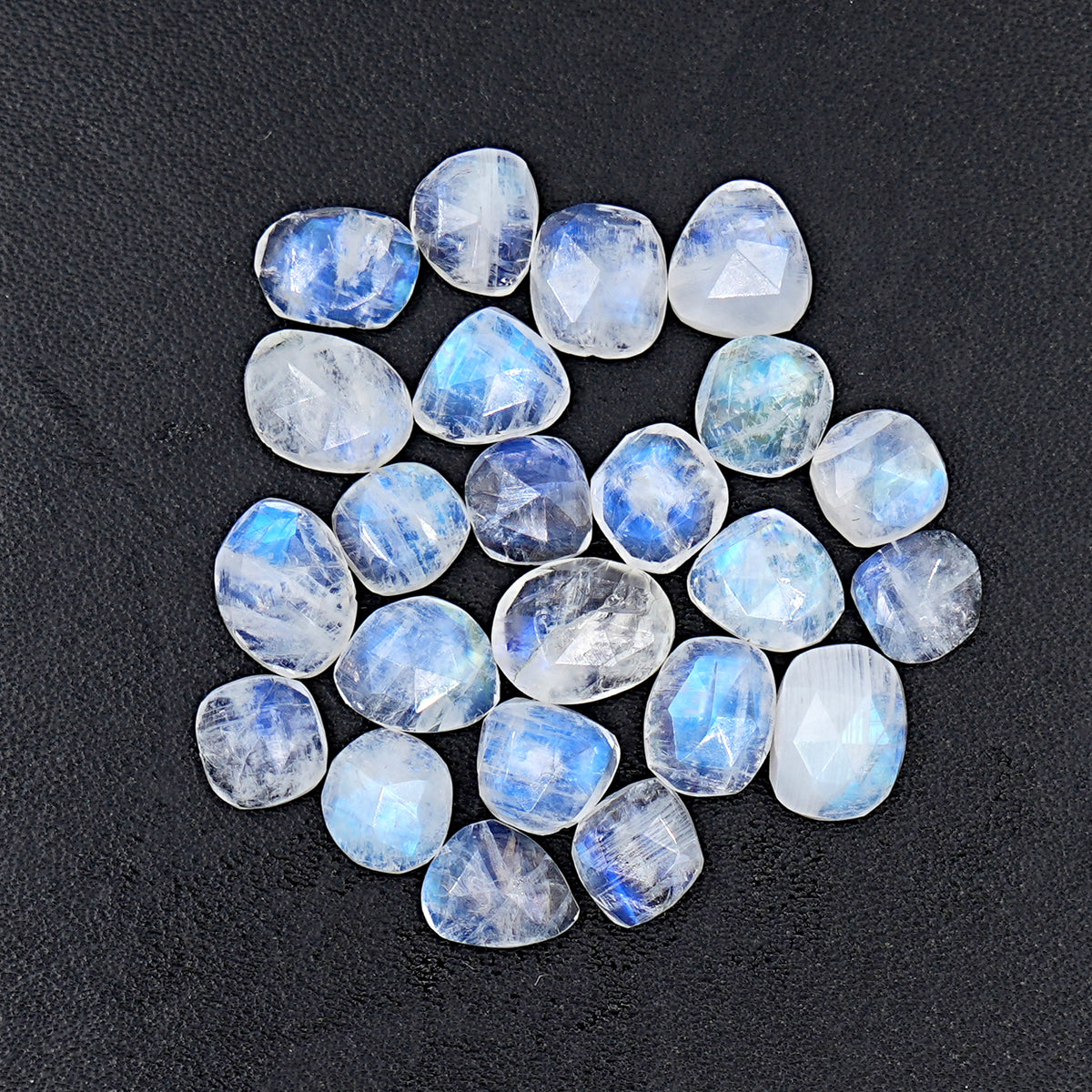 Rainbow Moonstone Cabochon | Freefrom Rose Cut Gemstone For Jewelry Making - 23 Pieces