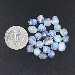 Rainbow Moonstone Cabochon | Freefrom Rose Cut Gemstone For Jewelry Making - 23 Pieces