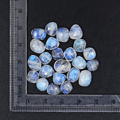 Rainbow Moonstone Cabochon | Freefrom Rose Cut Gemstone For Jewelry Making - 23 Pieces
