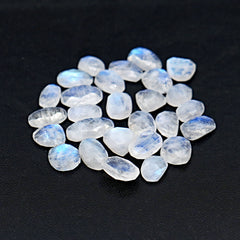 Rainbow Moonstone Rose Cut Cabochon | Freefrom Gemstone For Jewelry Making - 27 Pieces