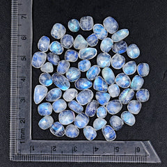 Rose Cut Rainbow Moonstone Cabochon | Freefrom Stones For Jewelry Making - 60 Pieces