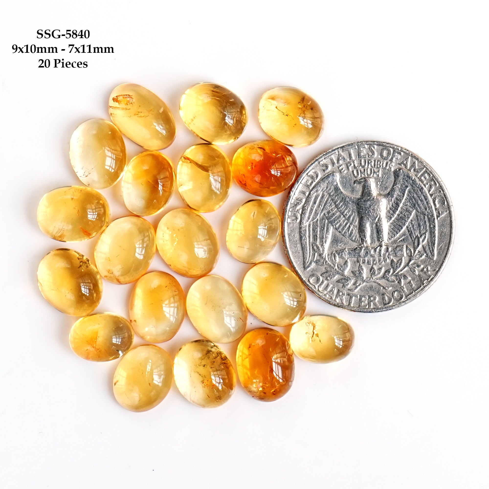 Natural Citrine Freeform Smooth Cabochons | Yellow Gemstones for Jewelry Making - 20 Pieces