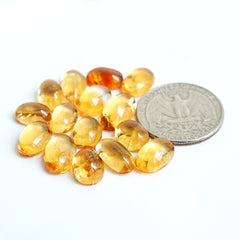 Natural Citrine Cabochon | Natural Flatback Loose Gemstones for Jewelry Making - 20 Pieces