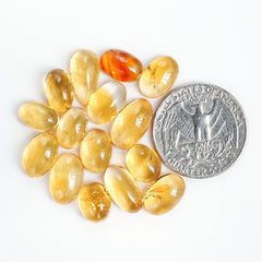Natural Citrine Cabochon | Natural Flatback Loose Gemstones for Jewelry Making - 20 Pieces