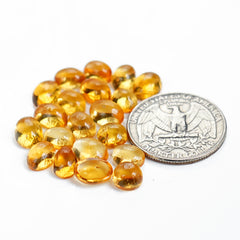 Natural Citrine Cabochon | Natural Flatback Loose Gemstones for Jewelry Making - 20 Pieces