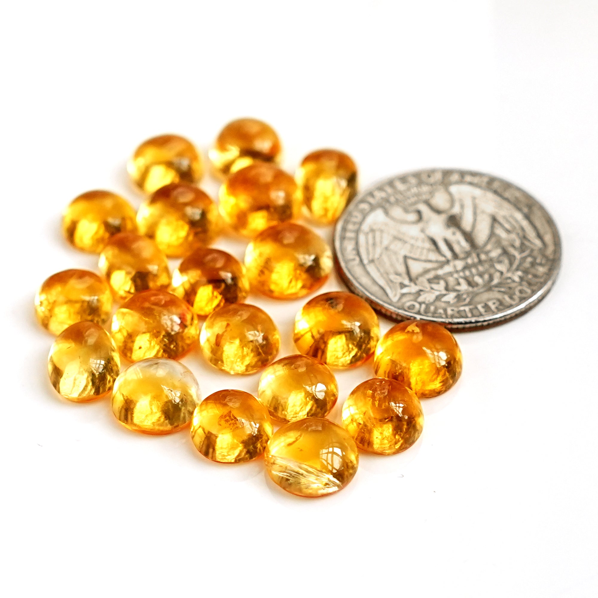 Natural Citrine Freeform Smooth Cabochons | Yellow Gemstones for Jewelry Making - 20 Pieces