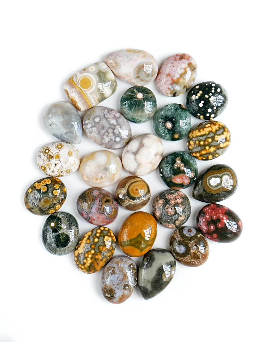 Ocean Jasper Cabochons Freeform | Natural Gemstones for Jewelry Making - 25 Pieces