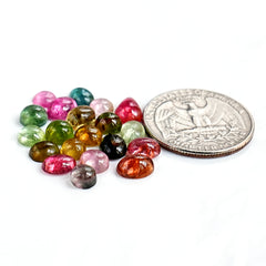 Natural Tourmaline Cabochons | Multi Freeform Loose Gemstones For Jewelry Making - 20 Pieces