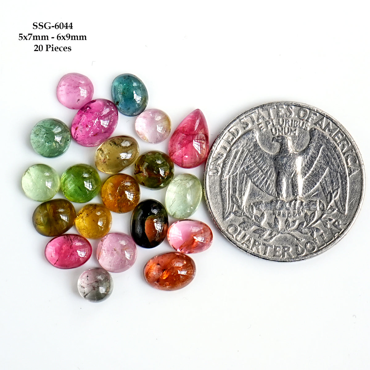 Natural Tourmaline Cabochons | Multi Freeform Loose Gemstones For Jewelry Making - 20 Pieces