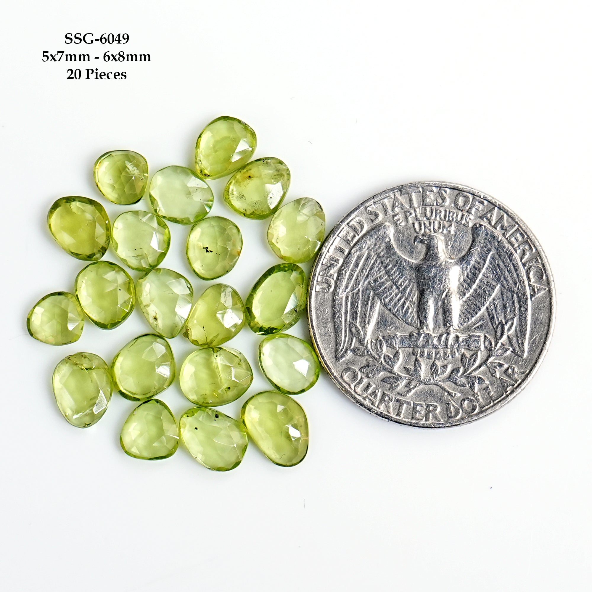 Natural Peridot | Freeform Rosecut Gemstones | Green Cabochons for Jewelry Making - 20 pieces