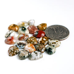 Ocean Jasper Cabochons Freeform | Natural Gemstones for Jewelry Making - 20 Pieces