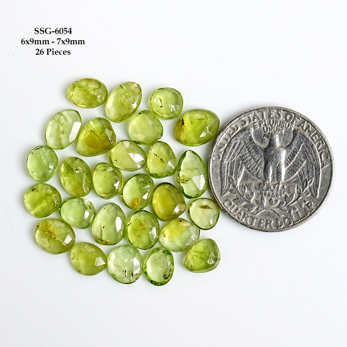 Peridot Rosecut Cabochons |  Freeform Natural Green Gemstones For Jewelry - 20 Pieces