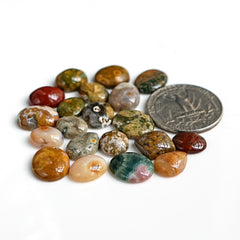 Ocean Jasper Cabochons Freeform | Natural Gemstones for Jewelry Making - 20 Pieces