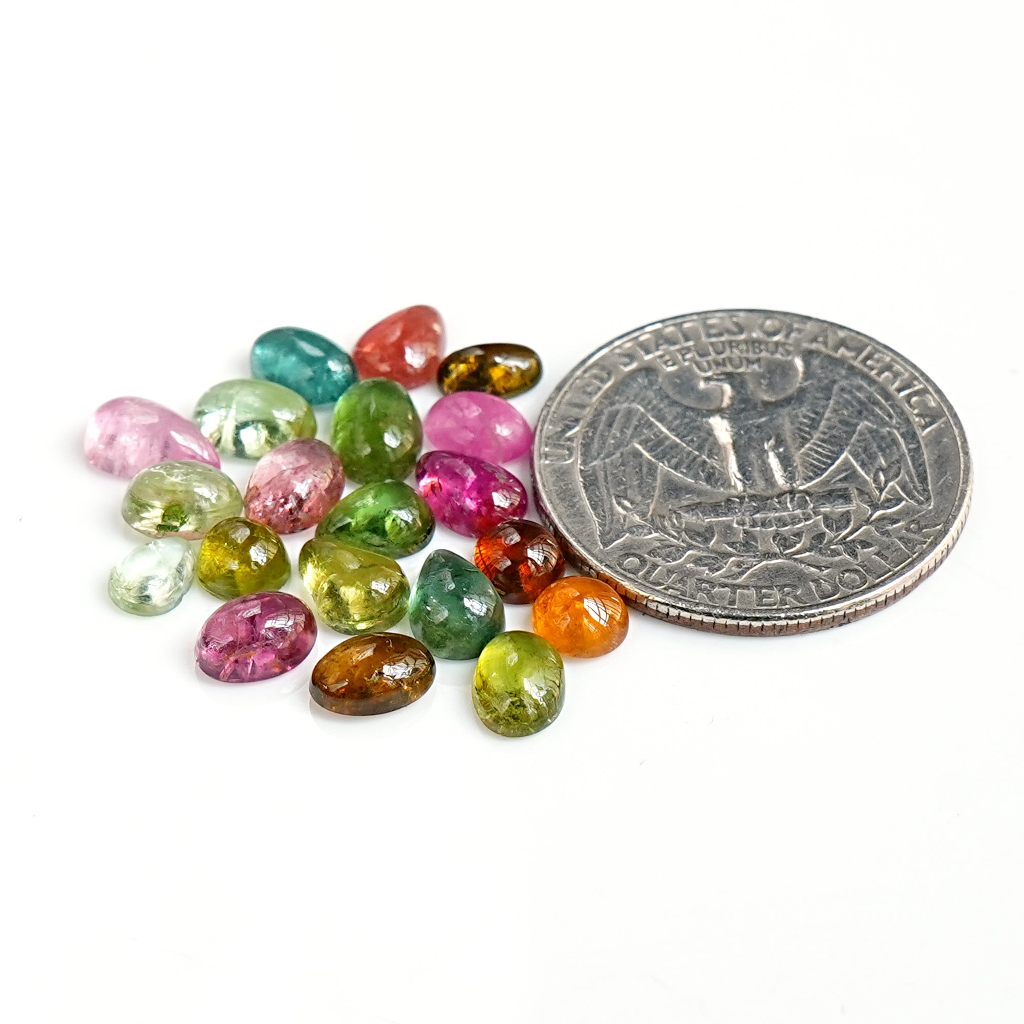 Natural Tourmaline Cabochons | Multi Freeform Loose Gemstones For Jewelry Making - 20 Pieces