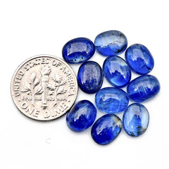 Blue Kyanite Cabochon | Natural Flatback Loose Gemstones for Jewelry Making - 10 Pieces
