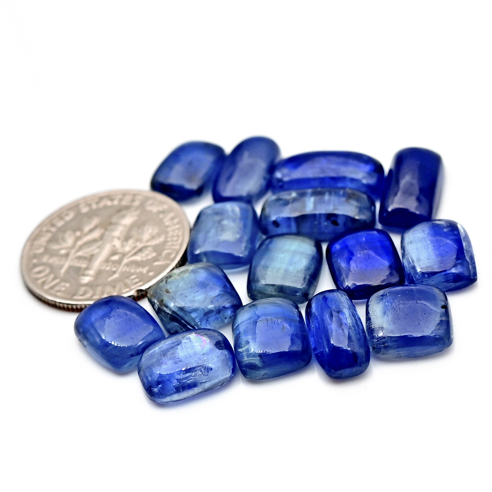 Blue Kyanite Cabochon | Natural Flatback Loose Gemstones for Jewelry Making - 15 Pieces