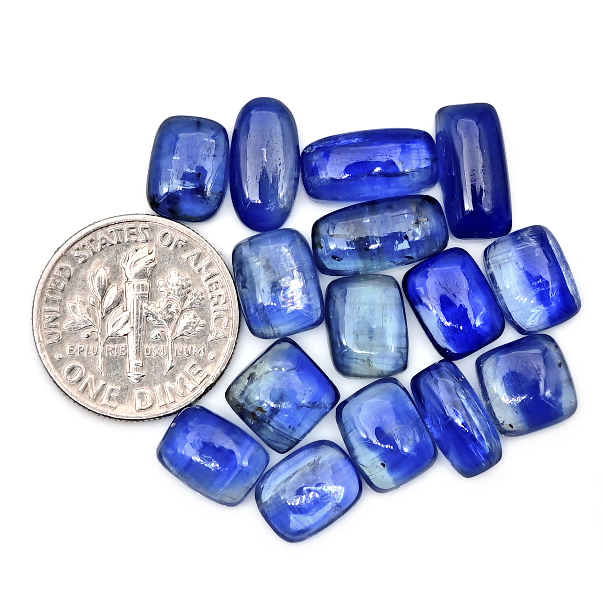 Blue Kyanite Cabochon | Natural Flatback Loose Gemstones for Jewelry Making - 15 Pieces