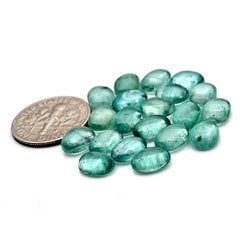 Aqua Green Kyanite Cabochon | Natural Flatback Loose Gemstones for Jewelry Making - 20 pieces