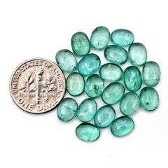 Aqua Green Kyanite Cabochon | Natural Flatback Loose Gemstones for Jewelry Making - 20 pieces