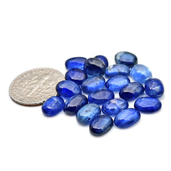 Blue Kyanite Cabochon | Natural Flatback Loose Gemstones for Jewelry Making - 20 Pieces