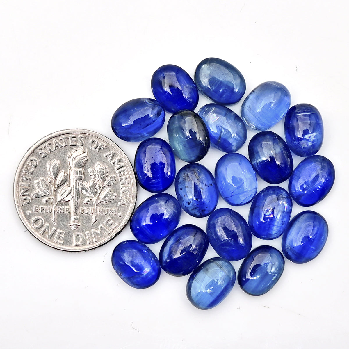Blue Kyanite Cabochon | Natural Flatback Loose Gemstones for Jewelry Making - 20 Pieces