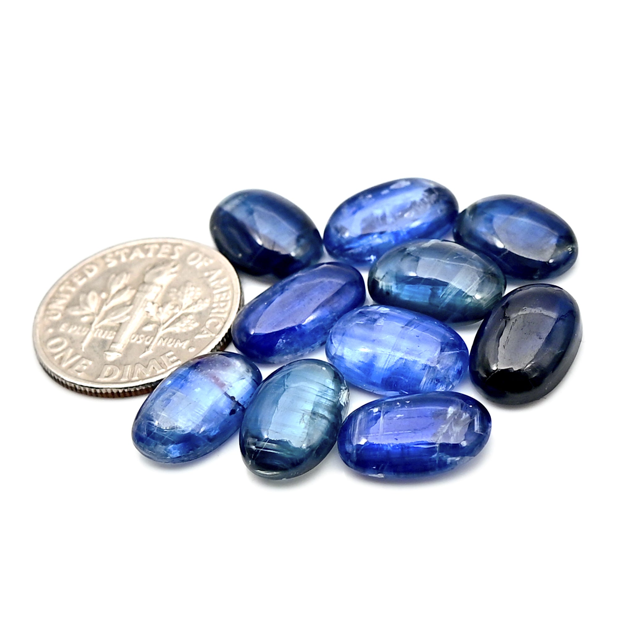 Blue Kyanite Cabochon | Natural Flatback Loose Gemstones for Jewelry Making - 20 Pieces