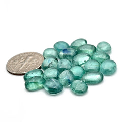 Aqua Green Kyanite Cabochon | Natural Flatback Loose Gemstones for Jewelry Making - 20 pieces