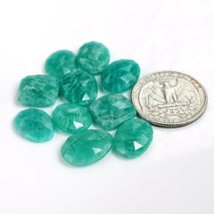 Amazonite Rose Cut Cabochons | Natural Gemstones for Jewelry Making - 10 Pieces