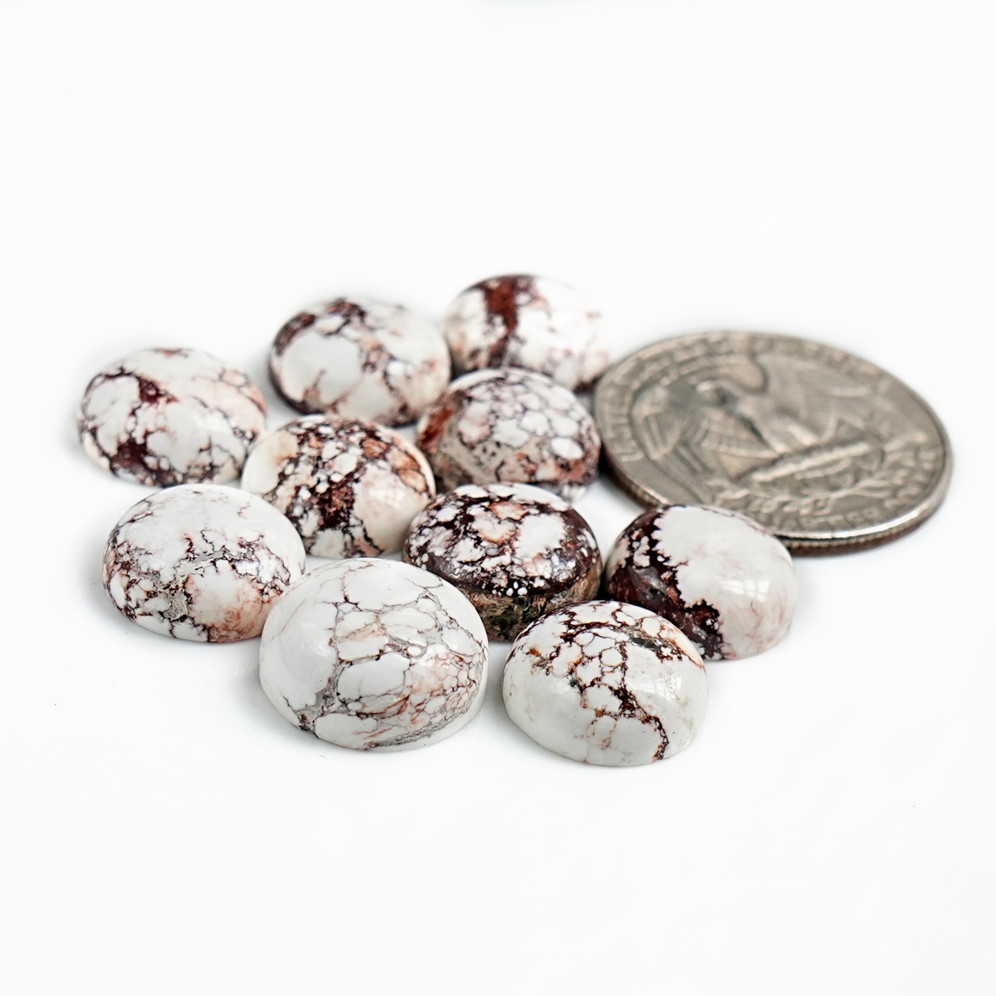Wild Horse Jasper Cabochons| Natural Flatback Loose Gemstones for Jewelry Making - 20 Pieces