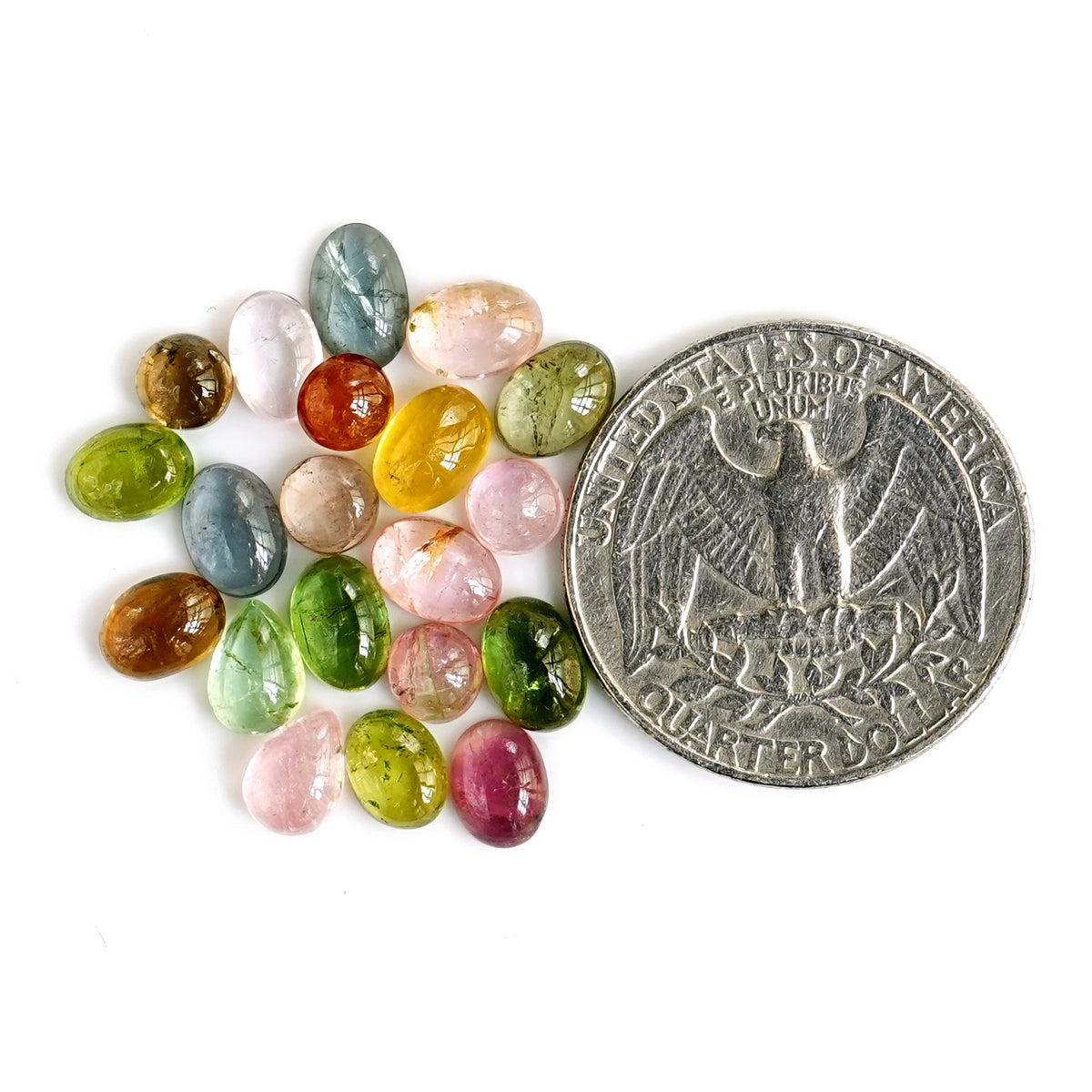 Natural Tourmaline Cabochons | Multi Freeform Loose Gemstones For Jewelry Making - 20 Pieces