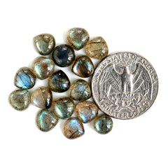 Labradorite Cabochon | Natural Flatback Loose Gemstones for Jewelry Making - 16 Pieces