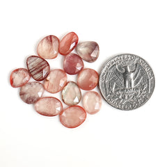 Andesine Labradorite Rose Cut Cabochon | Natural Flat back Loose Gemstones For Jewelry Making - 12 Pieces