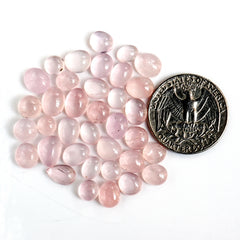 Morganite Smooth Cabochon: Natural Flatback loose Gemstones for Jewelry - 36 Pieces