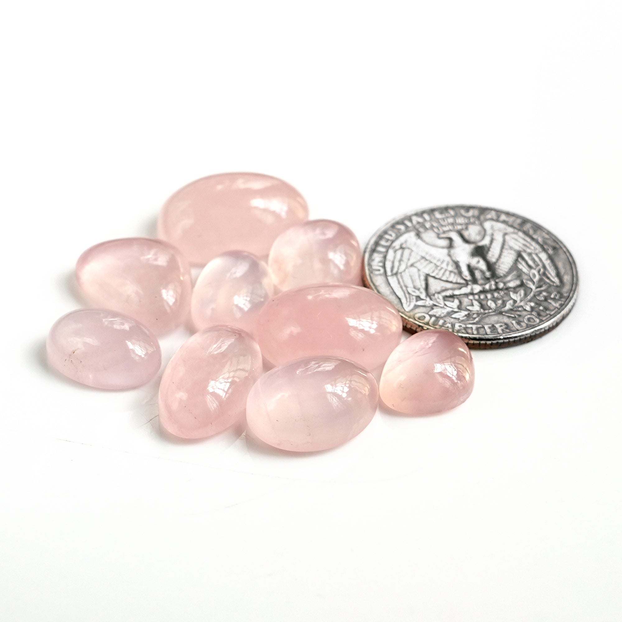 Morganite Smooth Cabochon: Natural Flatback loose Gemstones for Jewelry - 20 Pieces