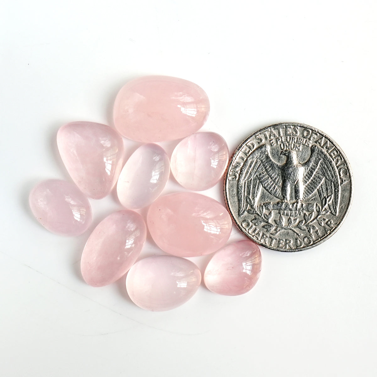 Morganite Smooth Cabochon: Natural Flatback loose Gemstones for Jewelry - 20 Pieces