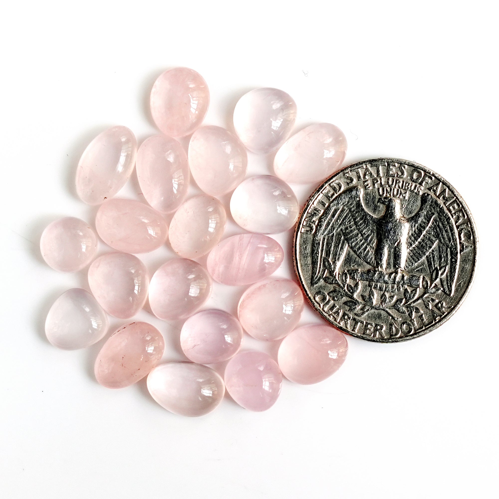 Morganite Smooth Cabochon: Natural Flatback loose Gemstones for Jewelry - 20 Pieces