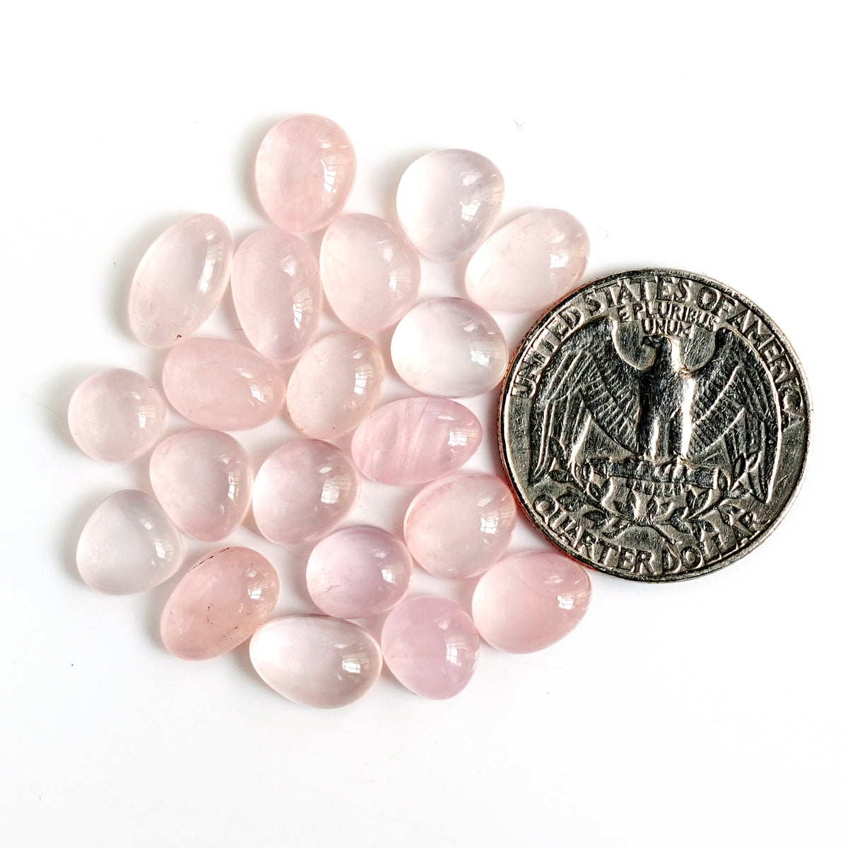 Morganite Smooth Cabochon: Natural Flatback loose Gemstones for Jewelry - 20 Pieces