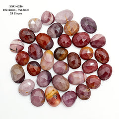 Mookaite Rose Cut Cabochon | Natural Jasper Flatback Loose Gemstones for Jewelry Making - 33 Pieces