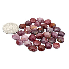 Mookaite Rose Cut Cabochon | Natural Jasper Flatback Loose Gemstones for Jewelry Making - 32 Pieces