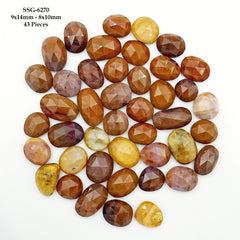 Mookaite Rose Cut Cabochon | Natural Jasper Flatback Loose Gemstones for Jewelry Making - 43 Pieces