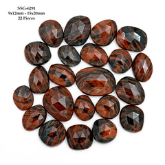 Mahogany Obsidian Rosecut Cabochon | Natural Flatback Loose Gemstones for Jewelry Making - 22 Pieces