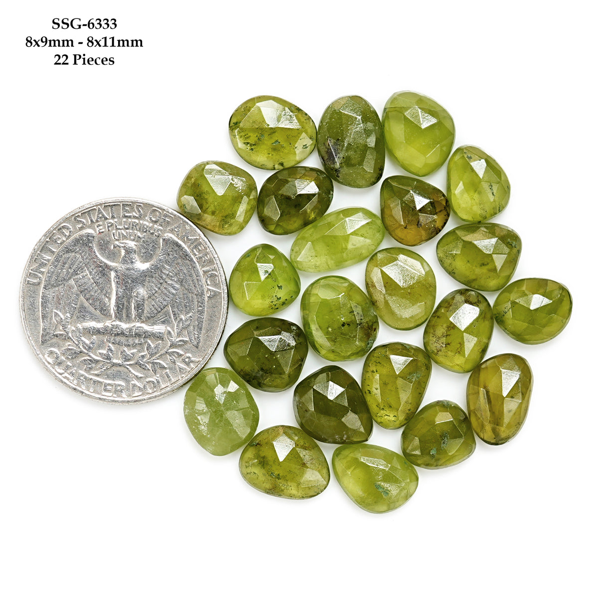 Natural Vesuvianite Rose Cut Cabochon | Natural Flatback Loose Gemstones for Jewelry Making - 22 Pieces