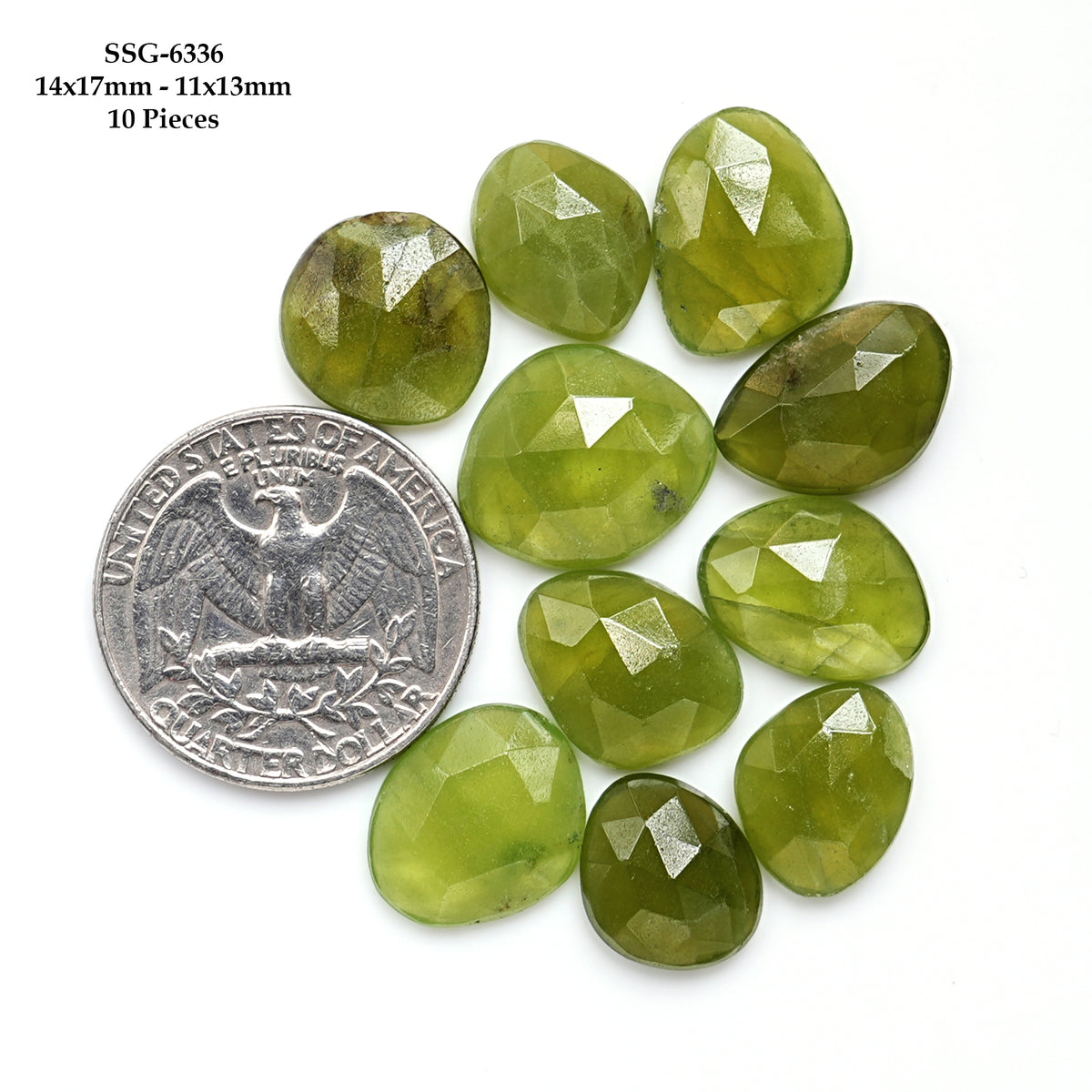 Natural Vesuvianite Rose Cut Cabochon | Natural Flatback Loose Gemstones for Jewelry Making - 10 Pieces