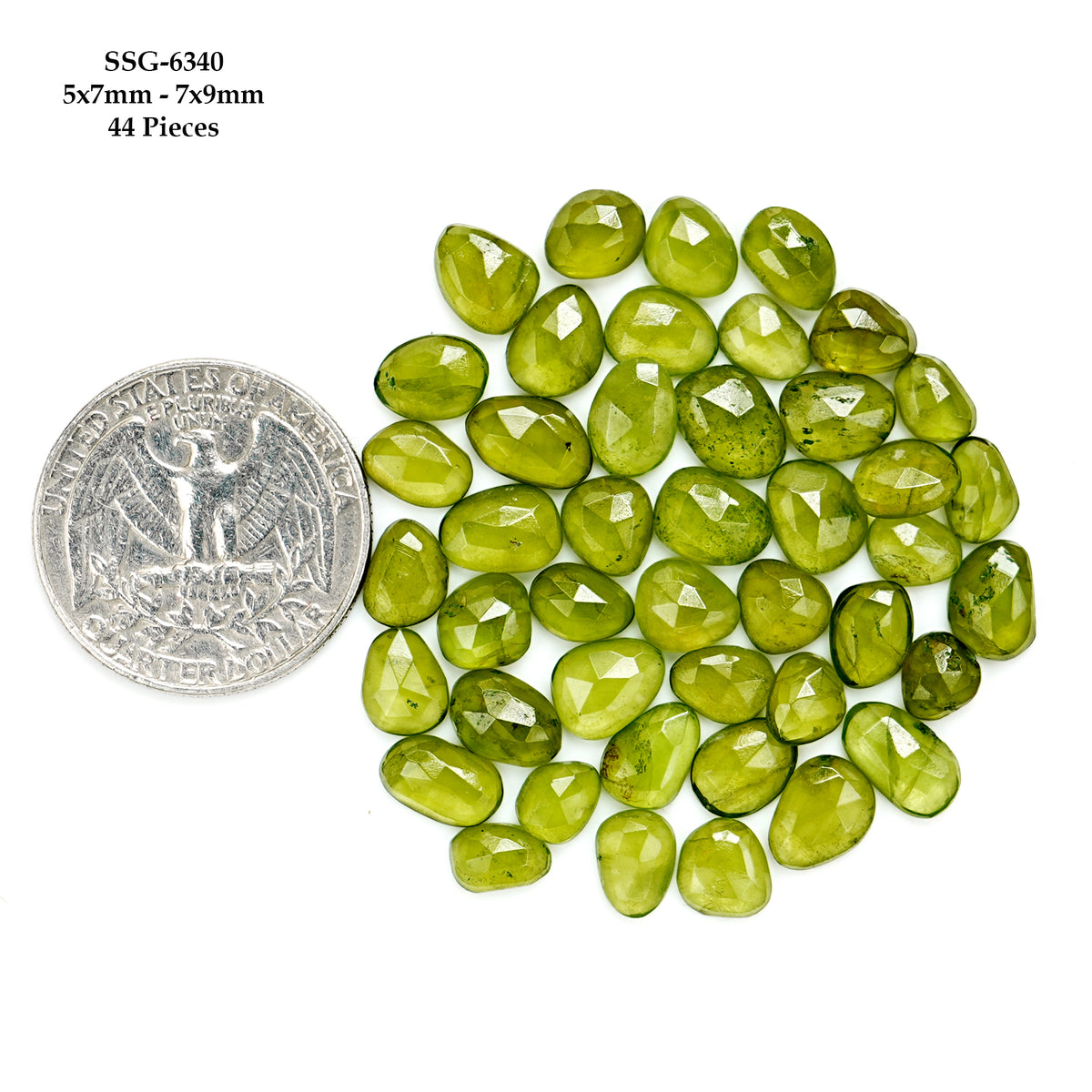 Natural Vesuvianite Rose Cut Cabochon | Natural Flatback Loose Gemstones for Jewelry Making - 44 Pieces