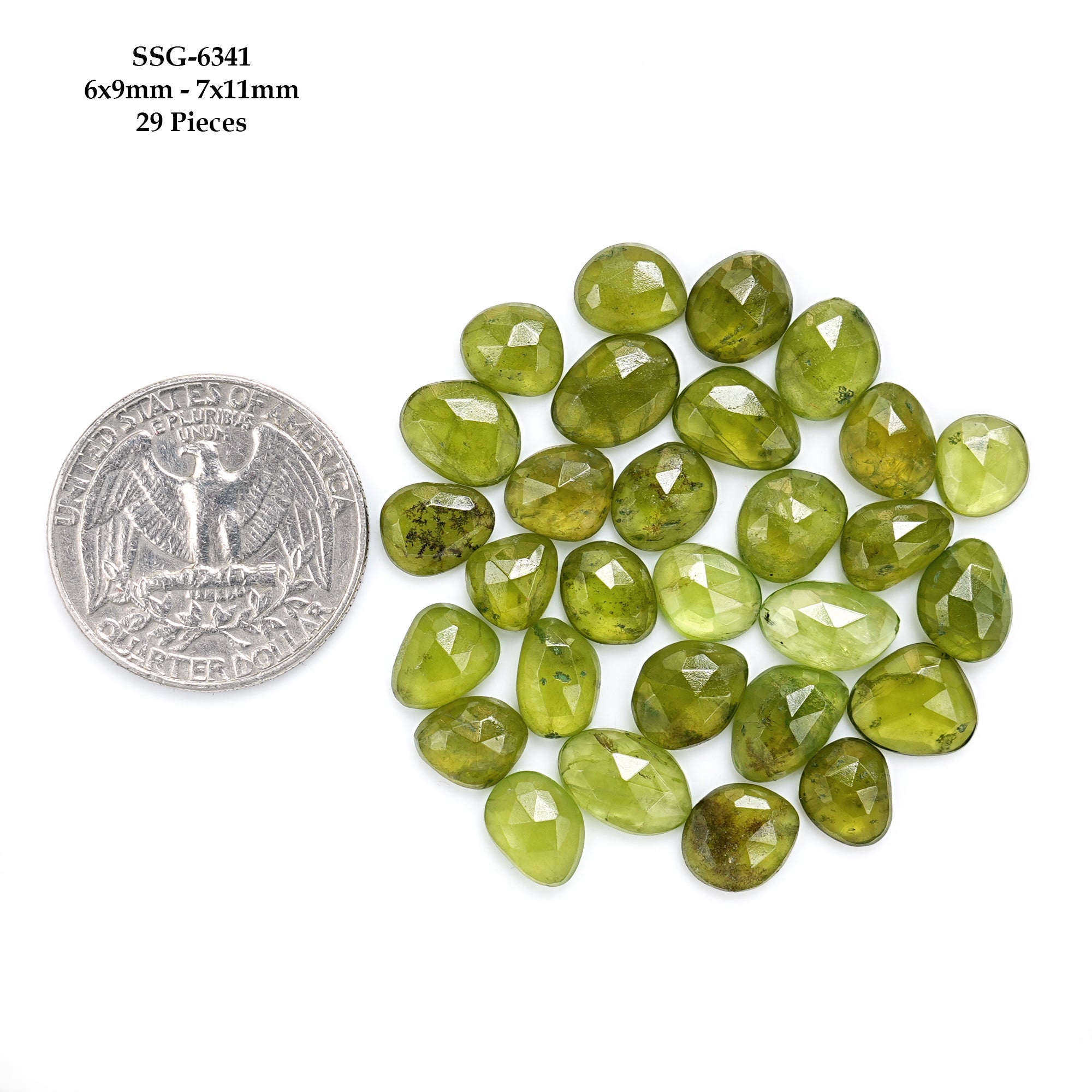 Natural Vesuvianite Rose Cut Cabochon | Natural Flatback Loose Gemstones for Jewelry Making - 29 Pieces