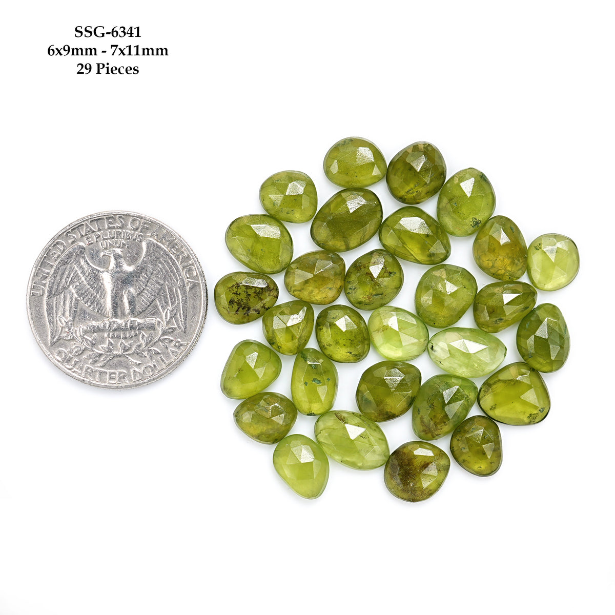 Natural Vesuvianite Rose Cut Cabochon | Natural Flatback Loose Gemstones for Jewelry Making - 29 Pieces