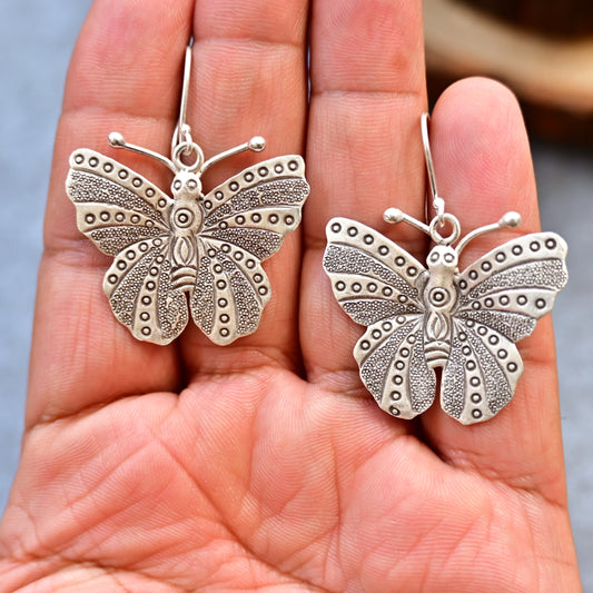 Sterling Silver Butterfly Earring For Women/ 92.5 Stamped/Pure Silver/Premium Quality Handmade Design